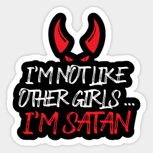 Not Like Other Girl Sassy Cute Satan Girl Funny Sticker